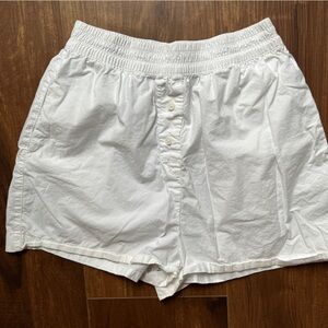 H&M White Cotton Boxer Shorts Casual Sleep Lounge